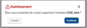 Confirmation de la suppression d'un compte sur K inventory Logiciel de gestion de stock en ligne