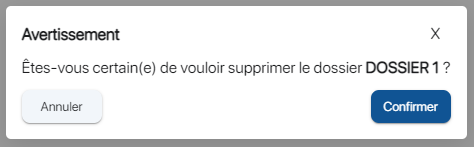 Supprimer définitivement un dossier sur l'application de gestion des stocks K inventory