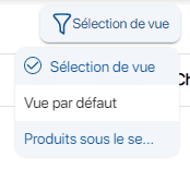 Sélection d'une vue filtrée sur K inventory Logiciel de gestion de stock en ligne