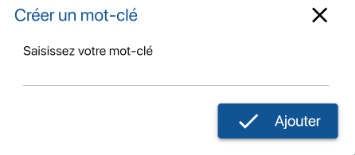 Créer un mot-clé sur K inventory logiciel de gestion de stock