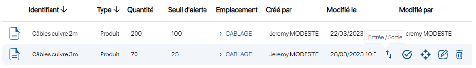 réaliser une entrée ou une sortie de stock sur un logiciel de gestion des stocks en ligne