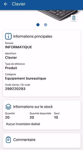 Configurer complètement les références d'un inventaire sur le logiciel de gestion de stocks K inventory