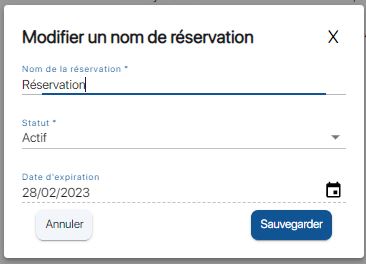 Modifier le nom d'une réservation sur K inventory logiciel de gestion de stock en ligne