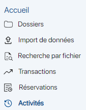 Liste des opérations possibles