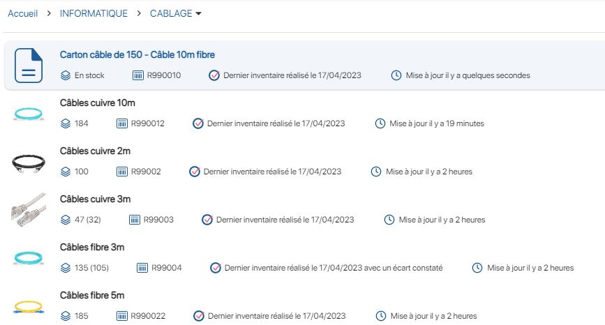 Répercuter l'inventaire sur le stock sur l'application de gestion de stock K inventory