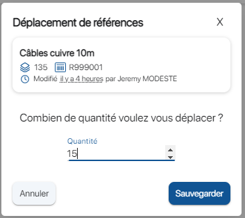 Déplacer des articles en masse sur l'application de gestion de stock K inventory