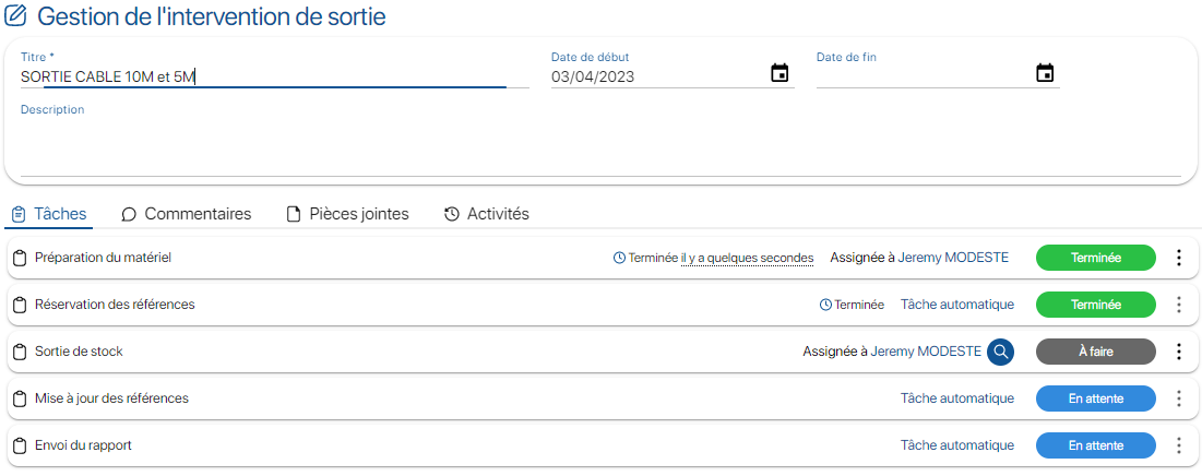 Gestion des sorties de stock facile sur l'application de gestion de stocks K inventory