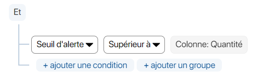 Filtrer les données avec l'application de gestion de stocks K inventory