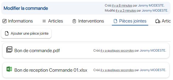 Récupérer les documents de commande sur l'application de gestion de stock K inventory