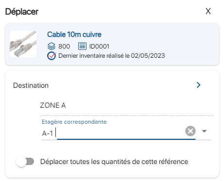 ajouter des étagères au déplacement unitaire