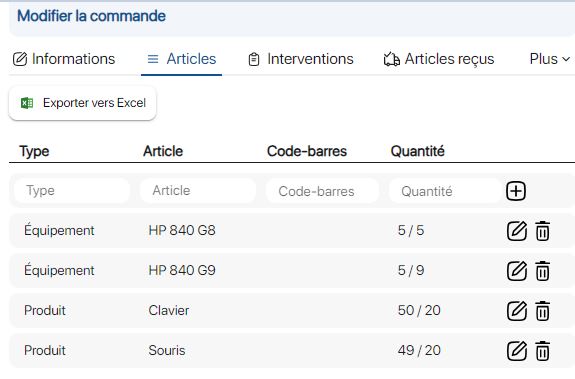 View quantities received in K inventory