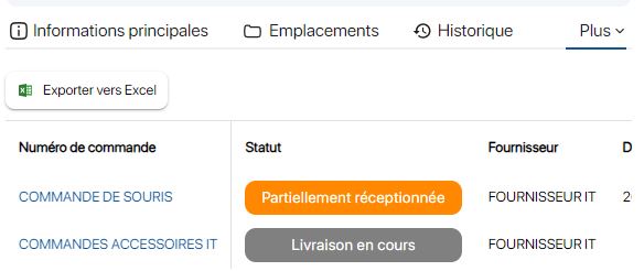 Suivre les commandes en cours d'un produit sur K inventory