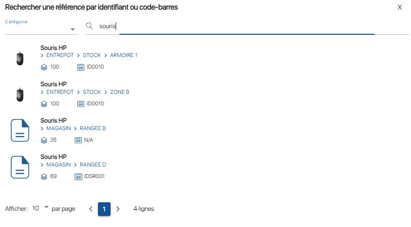 Liste des références à attribuer