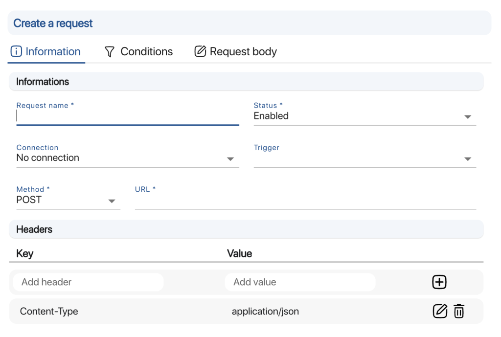 Create an outgoing query in K inventory