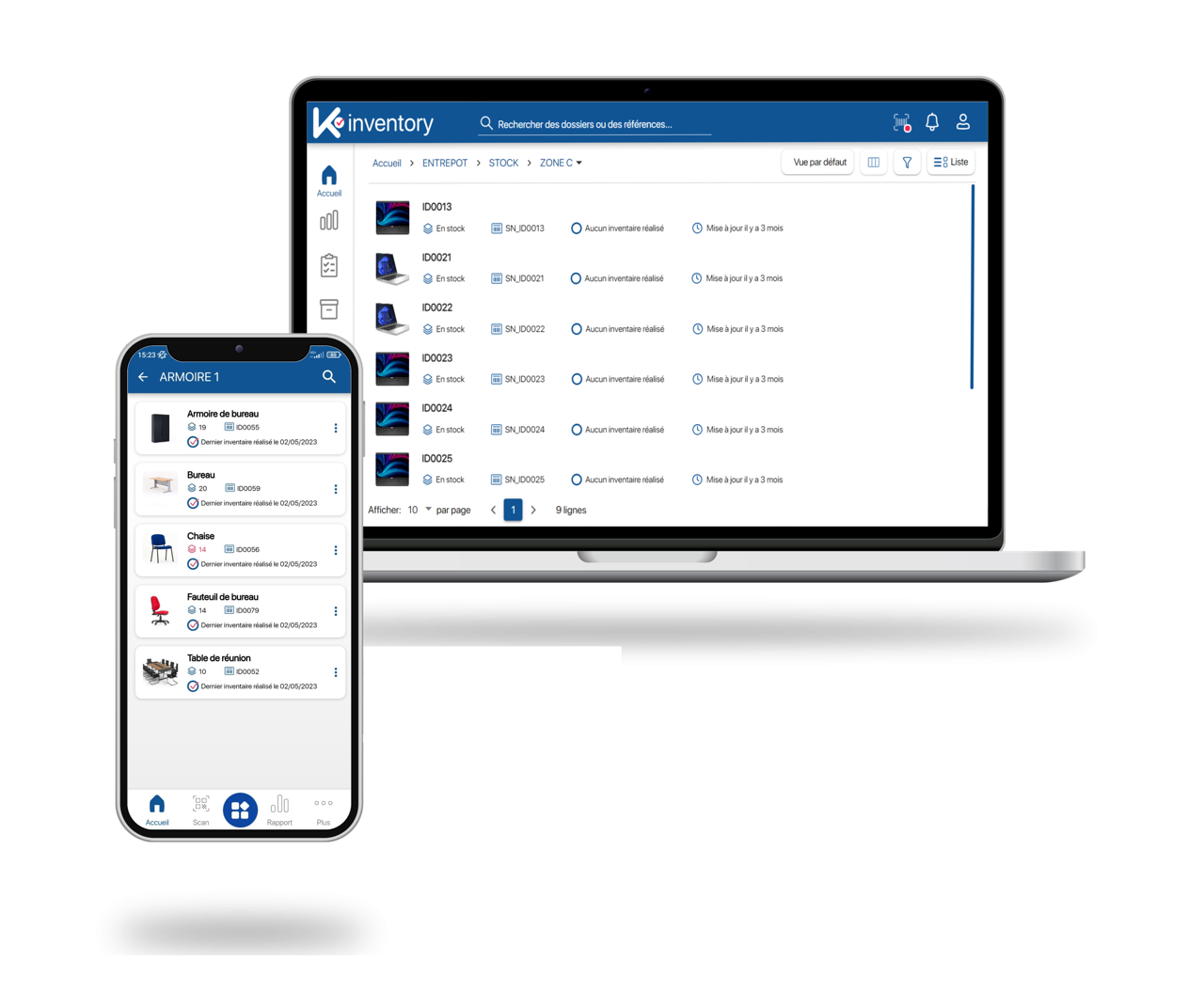 K inventory disponsible sur tous les appareils et présent grâce à ses partenaires stratégiques pour la gestion de stock