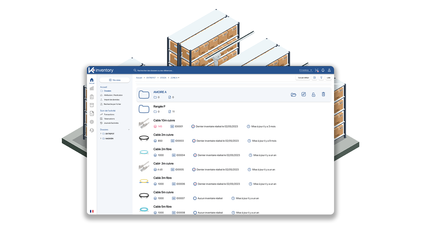 K inventory pour les PME est un outil pusisant de gestion de vos équipements, produits et consommables.